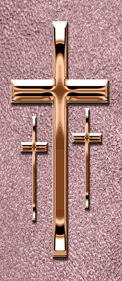 Bronze 3 Crosses Shimmer Orchid